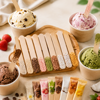 Bâtonnets de crème glacée aromatisés, en bois, adaptés aux marques de crème glacée de boutique, et très ludiques.