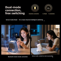 Nouveau support de téléphone haut-parleur sans fil à induction, rechargeable avec lumière RGB, lecteur de musique, support d'enceinte carré 5-en-1, vente chaude