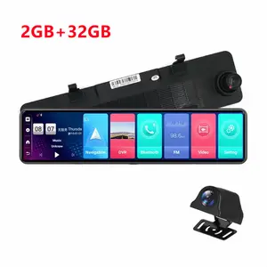 12 Zoll Auto DVR Rückspiegel 4G Android 8.1 Doppel objektiv Dash Cam GPS Navigation ADAS Full HD 1080P Auto Videokamera Recorder