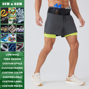 Pantalones Cortos Deportivos de Doble Capa de Secado Rápido para Hombre con Logotipo Personalizado de Alta Calidad, 3 Pulgadas, para Correr, Entrenamiento y Maratón - Product Image 3