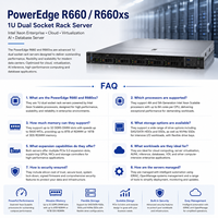 Servidor en Rack Dell EMC PowerEdge R660 R660xs 1U de Doble Socket, Intel Xeon, para Virtualización en la Nube, IA y Bases de Datos Empresariales