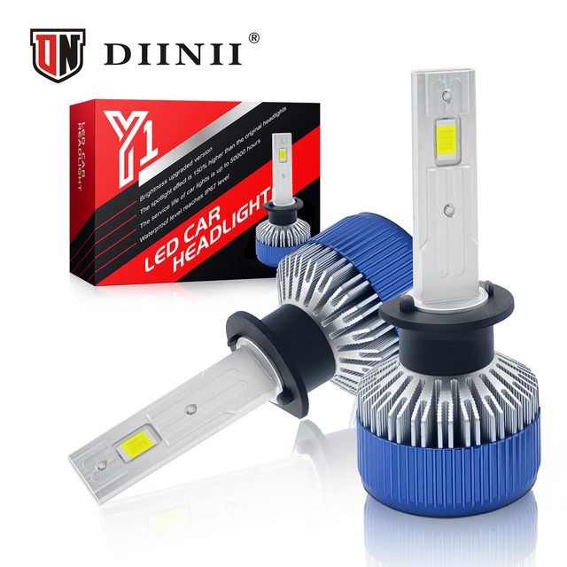 Y1-H1 High Power Mini LED Headlight Bulbs High/Low Beam 8000LM 75W 12V Plug & Play H3 HB3 6500K Aluminum Universal Fitment New
