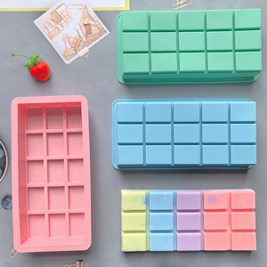 Deep <b>Silicone</b> Biscuit Candy Mold, Rectangular Block Shaped 15 Grid Separated Chocolate Mold - Product Image 2