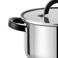 Ensemble de casseroles en acier inoxydable Shenzhen, batterie de cuisine antiadhésive en acier inoxydable, casseroles et poêles en acier inoxydable avec poignée en silicone