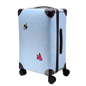 Custom Retro Style Unisex 3-Piece Elegant PU Leather PP Travel Luggage Sets Spinner Suitcase Bags