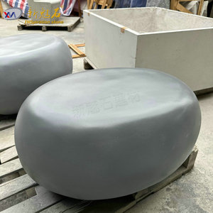 Nouveaux matériaux de construction en pierre, tabouret en béton en forme d'œuf, gris C30, haute résistance, chaise d'intérieur et d'extérieur - Product Image 2
