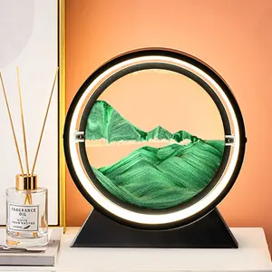 Creative אור יוקרה אישיות קישוט 3D זרימת קישוטי שולחן מנורת חול טובעני מנורת עבור שינה