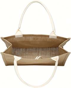 Jute Beach Tote for Women Reusable Grocery Shopping <b>Bag</b> With Handle - Product Image 2