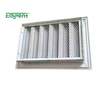 Grille murale extérieure en aluminium thermolaqué résistante aux intempéries avec moustiquaire anti-pluie, aérateur, taille personnalisée, fabrication OEM, RAL