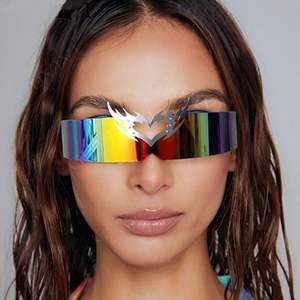 Gafas de Sol Deportivas Sin Montura con Protección UV400, Diseño Futurista, Marca Sense, Estilo Y2K, Corazón Punk, para Hombre y Mujer - Product Image 1