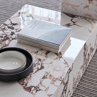 Hot Premium Hotel Lobby Accueil Marbre Café Centre Plinthe Table Et Meuble TV Calacatta Viola Marbre Bloc Plinthe Table Basse