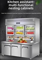 Réfrigérateur-congélateur commercial 2 portes, froid supérieur, froid inférieur, refroidissement par air, acier inoxydable 304 pour restaurant et boucherie