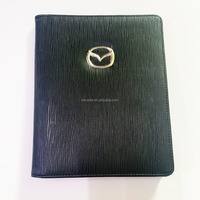 Porte-documents de voiture en cuir PU noir A4, organiseur de permis de conduire et de carte grise avec plusieurs poches transparentes pour cartes