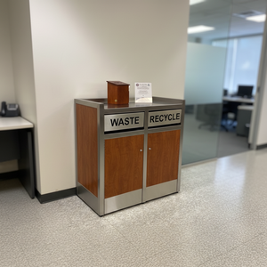 Poubelles de restaurant en acier de 2 x 46 gallons avec porte-plateau, <span class=keywords><strong>bac</strong></span> à déchets pour cafétéria, pour les chaînes de restauration rapide - Product Image 3