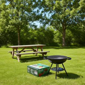 Barbecue portable en fer et charbon de bois, hauteur réglable, pliable, 17 x 28, pour cuisine, fête, camping, cuisson en plein air - Product Image 2