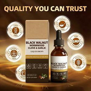 OEM/ODM Marque Privée 60ml Huile <span class=keywords><strong>de</strong></span> Noix Noires Teintée à l'Extrait Naturel d'Armoise <span class=keywords><strong>et</strong></span> <span class=keywords><strong>de</strong></span> <span class=keywords><strong>Clou</strong></span> <span class=keywords><strong>de</strong></span> <span class=keywords><strong>Girofle</strong></span>, Gouttes Liquides Orales pour la <span class=keywords><strong>Santé</strong></span> Digestive <span class=keywords><strong>et</strong></span> Immunitaire - Product Image 5