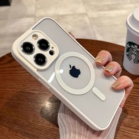 Coque de téléphone de luxe électroplaquée magnétique à couverture intégrale en TPU, compatible avec la charge sans fil, antichoc, anti-jaunissement, fine et compatible multi-marques