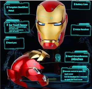 Mũ bảo hiểm điều khiển bằng giọng nói, màu đỏ và vàng, giá xuất xưởng, mũ bảo hiểm điều khiển từ xa, mũ bảo hiểm IronMan điện - Product Image 4