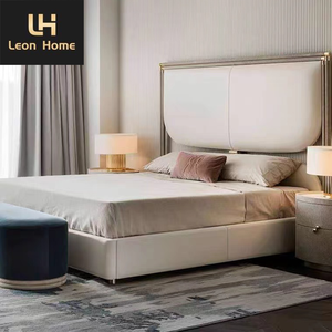 Meubles <span class=keywords><strong>Leon</strong></span> Vente en gros Taille personnalisée Style italien classique Grand lit Queen rembourré Taille <span class=keywords><strong>King</strong></span> de luxe - Product Image 2