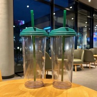Gobelet en PP avec logo personnalisé, 10 oz/300 ml, couvercle transparent, paille, sans BPA, réutilisable, écologique, certifié CE, double usage chaud/froid
