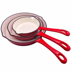 Poêles à soupe en fonte émaillée de 16 cm, 20 cm, 25 cm, vente en gros, poêle à frire, manche long, antiadhésif, ustensiles de cuisine - Product Image 1