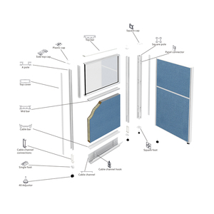 Modular phân vùng văn phòng <span class=keywords><strong>2</strong></span> người Workstation cubicle bàn với overhead tủ - Product Image 6