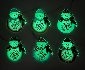 Luz espontánea <span class=keywords><strong>en</strong></span> la noche Cerámica luminosa Adornos colgantes de <span class=keywords><strong>Navidad</strong></span> Resplandor Decoraciones de árboles oscuros - Product Image 2