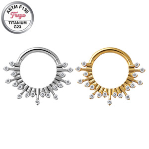 Anelli Septum in Titanio Freya, Gioielli Septum Clicker con Cerniera, <span class=keywords><strong>Piercing</strong></span> per <span class=keywords><strong>Naso</strong></span>, Orecchini Daith <span class=keywords><strong>Argento</strong></span> e Oro per Donna e Uomo - Product Image 3