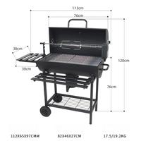Barbecue au charbon de bois pliable en acier inoxydable - Grand barbecue portable de camping de style américain pour la maison