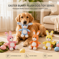Jouet à mâcher pour chien en peluche lapin de Pâques écologique de qualité supérieure, texture gaufrée ananas, matériau polaire durable et interactif