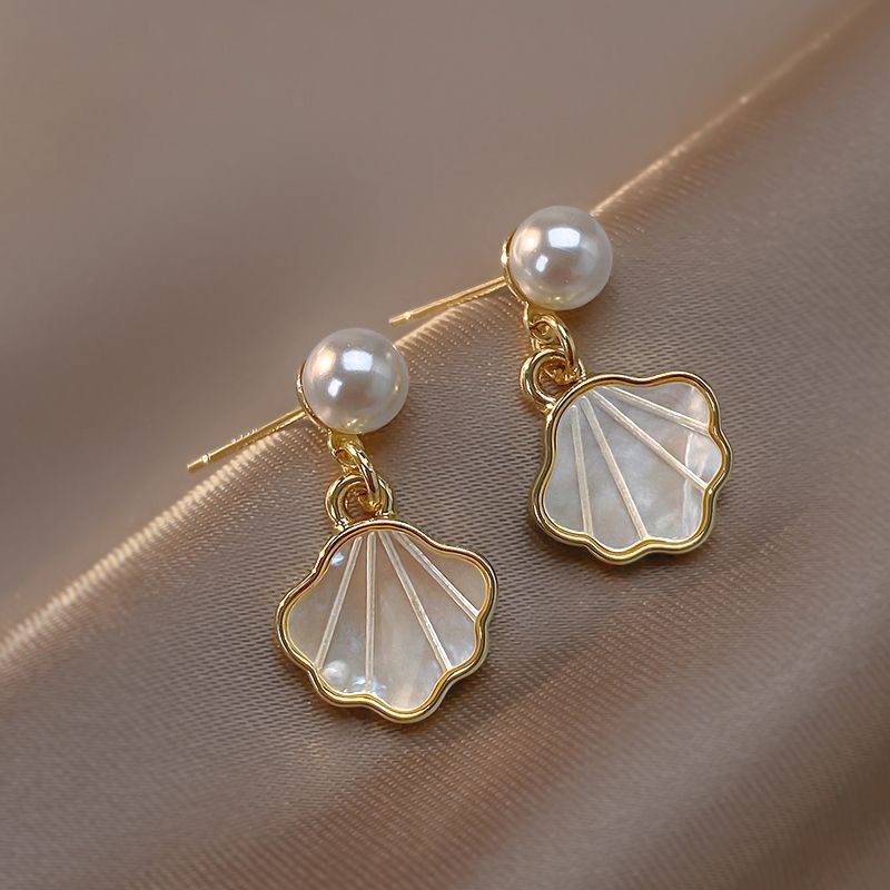 Shell Imitation Pearl Earrings