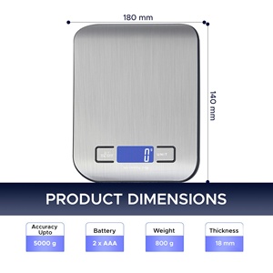 Wholesale 5kg Stainless Steel LCD Kitchen Digital Scale Balance Weighing Scale Electronic Food Kitchen Scale Digital - Product Image 2
