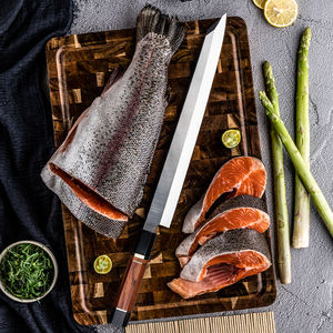 Grandsharp 12.8 ''Couteau à <span class=keywords><strong>saumon</strong></span> japonais Kiritsuke Sashimi Sushi Couteaux Kiritsuke Corne de buffle noire et manche en bois de fer du désert - Product Image 2