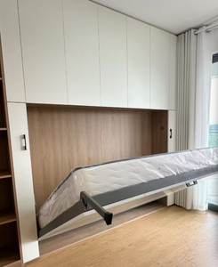 מיטת מרפי מתכתית מודרנית מתכווננת עם עיצוב מיטת קיר מתקפלת, פאנל סִגְנוֹן - Product Image 1