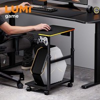 Support mobile pour ordinateur portable CPB30-01 à 7 niveaux de hauteur réglable avec crochet de rangement et éclairage RGB pour le gaming