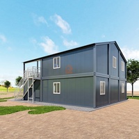 Maison préfabriquée portable à bas prix à deux étages en acier, conteneur plat, unités de 20/40 pieds, installation rapide