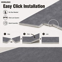 Lantai Vinyl SPC MORLENX Abu-abu Beton, Tampilan Batu, Inti Keras, Anti-Selip, Tahan Aus, Sistem Klik, untuk Penggunaan Komersial