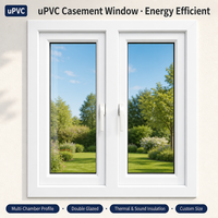 Fenêtres PVC en gros, fenêtres à battants en PVC à cadre étroit personnalisées pour maison, villa et cuisine