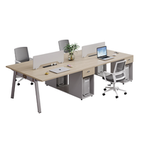 Ensemble de chaises de bureau en bois modernes et efficaces pour la collaboration, avec écran insonorisant et fonction extensible, garantie de 5 ans