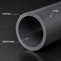 Tuyau d'alimentation en eau industriel en PVC-U PN16 1,6 MPa de diamètre moyen DN65-DN150