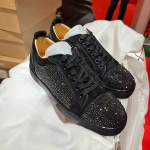 Zapatos de Tacón Rojo para Hombre de Fábrica, Zapatos de Cuero Genuino de Marcas Famosas para Mujer, Zapatillas Casuales de Diseñador de Lujo Unisex - Product Image 1