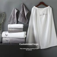 Jupe de bain en pur coton pour femme avec logo personnalisé, absorbante, pour salon de beauté, couleur unie, pour SPA, grandes tailles