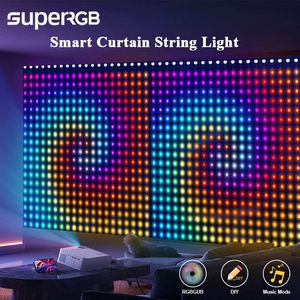 ไฟ LED RGB แบบม่านอัจฉริยะ สำหรับ<span class=keywords><strong>คริสต์มาส</strong></span> & ควบคุมผ่านแอ<span class=keywords><strong>ป</strong></span>, <span class=keywords><strong>ป</strong></span>รับแต่งได้ (1x1ม./2x2ม./3x3ม.) ไฟตกแต่ง - Product Image 1