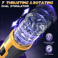 Freihändiger Elektrischer Stroker Sexmaschine Penispumpe Duale Vibration Stoßend Rotierend Automatischer Masturbator für Männer