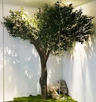 Aangepaste 10ft Mediterrane Grote Faux Olijfboom Grote Kunstmatige Olijfboom Hoge Simulatie Hoteldecoratie Fruit Gemaakt Plastic