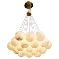 Lámpara de Araña Moderna y Sencilla de Alabastro y Cobre, Ahorro de Energía, para Hotel, Comedor, Dormitorio, Sala de Estar, Lámpara Colgante de Diseño
