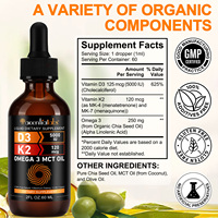 Complément alimentaire liquide 4-en-1 pour les passionnés de nutrition : Gouttes de Vitamine D3 K2 60ml pour la santé osseuse