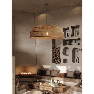 โคมไฟหวายทำมือสไตล์เอเชียตะวันออกเฉียงใต้ ทรงกลม ขั้วหลอด E27 สำหรับห้องรับประทานอาหาร ห้องน้ำชาแบบเซน ร้านอาหาร โรงแรม ตกแต่ง - Product Image 4