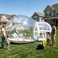 Tente bulle gonflable transparente en PVC avec tunnel unique, maison de jeu extérieure pour enfants et adultes, idéale pour fêtes et événements (à louer)