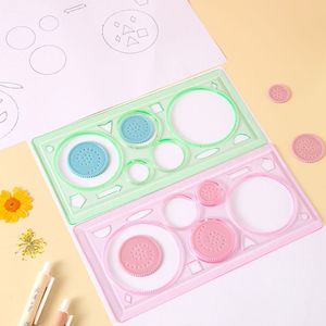 Juego de reglas de plástico multifuncionales creativas de 20cm para niños, plantillas de dibujo, juguete educativo, unisex, de 3 a 6 años - Product Image 2